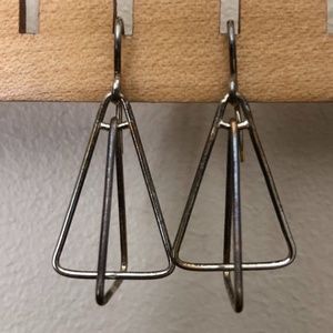 Sterling Silver Hanging Triangle Earrings